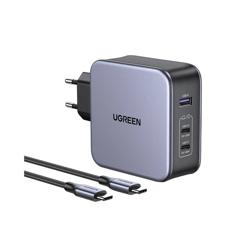 Hurtownia GSM - Ładowarka sieciowa UGREEN CD289, 2x USB-C, 1x USB-A, GaN, 140W, Kabel 2m (Czarna) - UGR1437 - {ean13} - Hurt