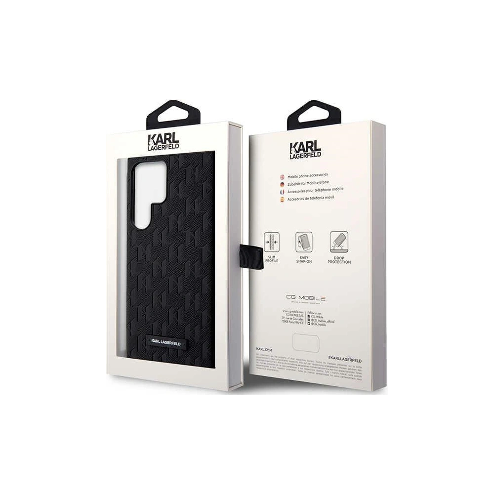 Hurtownia GSM - Etui Karl Lagerfeld KLHCS23LSAKLHPK Samsung Galaxy S23 Ultra tvrdý obal černý/black Saffiano Mono Metal Logo - KLD1463 - {ean13} - Hurt
