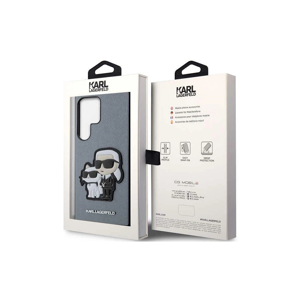 Hurtownia GSM - Etui Karl Lagerfeld KLHCS23LSANKCPG Samsung Galaxy S23 Ultra hardcase szary/grey Saffiano Karl & Choupette - KLD1464 - {ean13} - Hurt