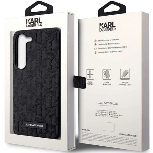Etui Karl Lagerfeld KLHCS23SSAKLHPK Samsung Galaxy S23 hardcase czarny/black Saffiano Mono Metal Logo