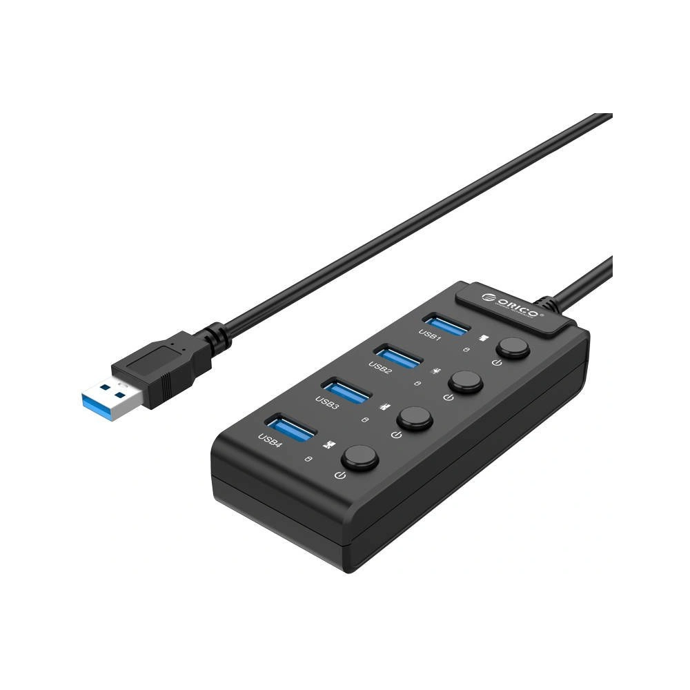 Hurtownia GSM - Hub USB 3.0. Orico s vypínači, 5x USB (černý) - ORC16 - {ean13} - Hurt