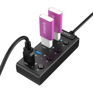 Hurtownia GSM - Hub USB 3.0. Orico s vypínači, 5x USB (černý) - ORC16 - {ean13} - Hurt
