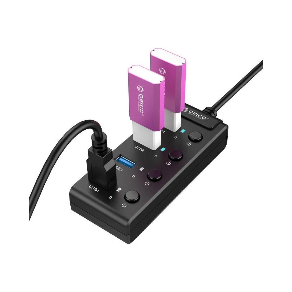Hurtownia GSM - Hub USB 3.0. Orico s vypínači, 5x USB (černý) - ORC16 - {ean13} - Hurt