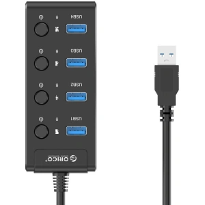 Hurtownia GSM - Hub USB 3.0. Orico cu comutatoare, 5x USB (negru) - ORC16 - {ean13} - Hurt