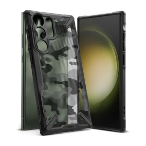 Etui Ringke Fusion-X Design Samsung Galaxy S23 Ultra Camo (Moro) Black