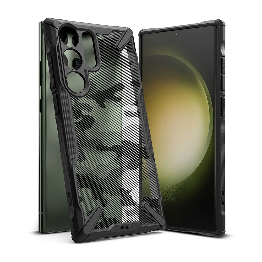 Wholesale Ringke Fusion-X Design Samsung Galaxy S23 Ultra Camo Black - RGK1756 - {ean13} - Hurt