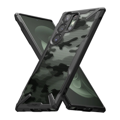 Etui Ringke Fusion-X Design Samsung Galaxy S23 Ultra Camo (Moro) Black