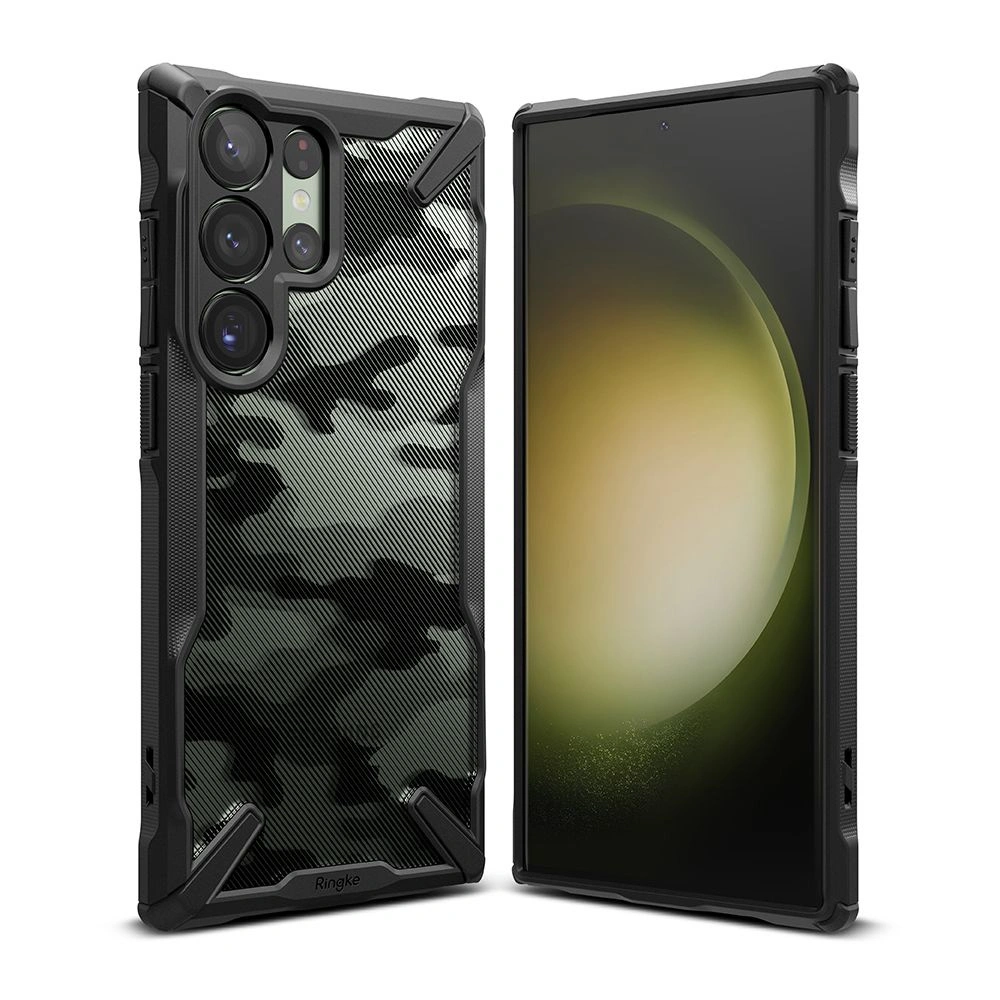 Wholesale Ringke Fusion-X Design Samsung Galaxy S23 Ultra Camo Black - RGK1756 - {ean13} - Hurt