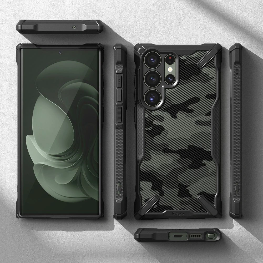 Wholesale Ringke Fusion-X Design Samsung Galaxy S23 Ultra Camo Black - RGK1756 - {ean13} - Hurt