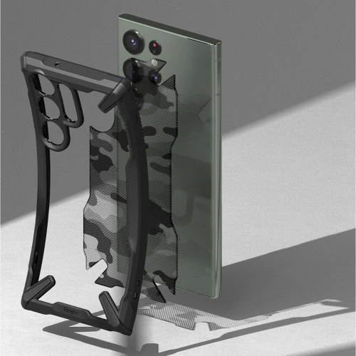 Etui Ringke Fusion-X Design Samsung Galaxy S23 Ultra Camo (Moro) Black