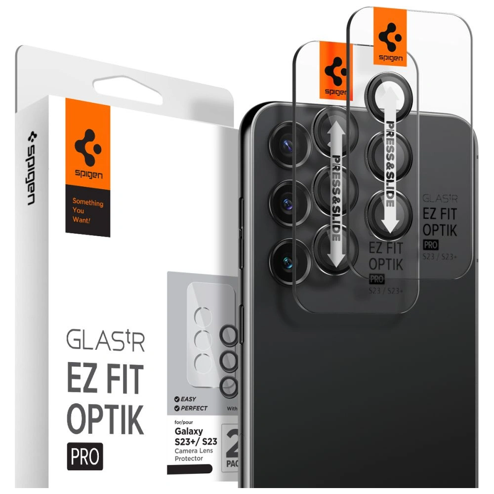 Hurtownia GSM - Tvrzené sklo na Spigen GLAS.tR Ez Fit Optik Pro Samsung Galaxy S23/S23+ Plus Černé [2 PACK] - SPN2680 - {ean13} - Hurt