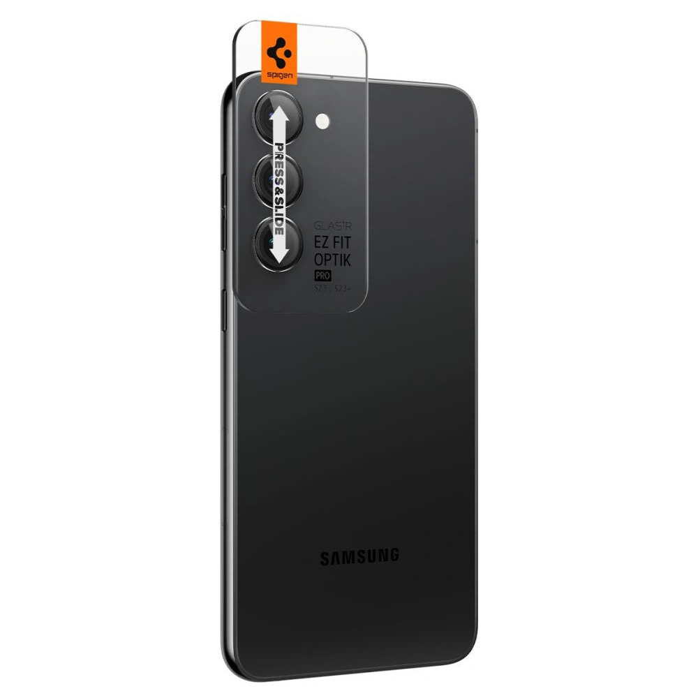 Hurtownia GSM - Gehärtetes Glas für Spigen GLAS.tR Ez Fit Optik Pro Samsung Galaxy S23/S23+ Plus Schwarz [2 PACK] - SPN2680 - {ean13} - Hurt