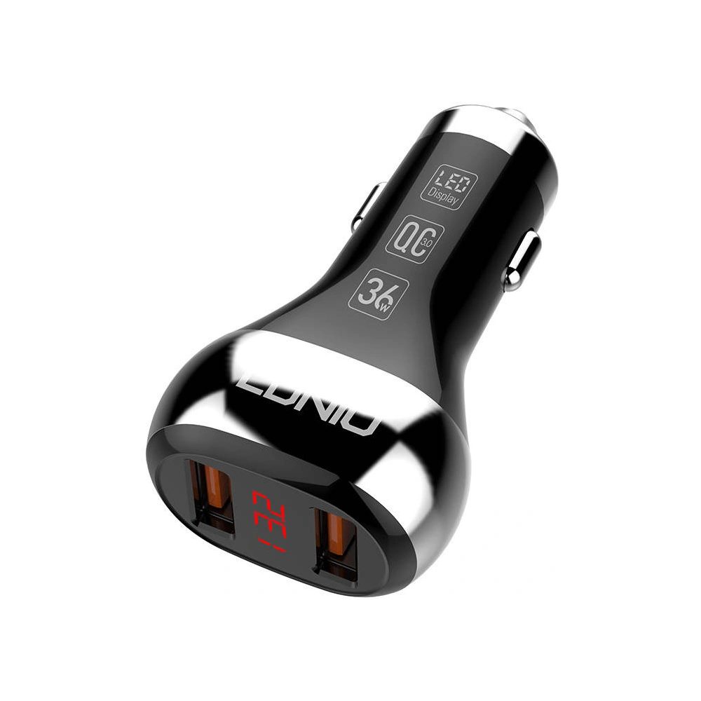 Hurtownia GSM - Autós töltő LDNIO C2, 2x USB, QC 3.0, LED, 36W (fekete) - LDN4 - {ean13} - Hurt