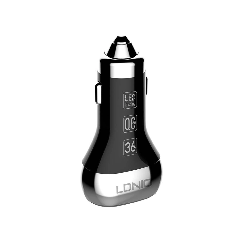 Hurtownia GSM - Autós töltő LDNIO C2, 2x USB, QC 3.0, LED, 36W (fekete) - LDN4 - {ean13} - Hurt