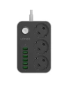 Wholesale LDNIO SE3631 Power Strip, 3x AC, 6x USB 1.6m (black) - LDN6 - {ean13} - Hurt