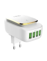 Ładowarka sieciowa z funkcją lampki nocnej LDNIO A4405, 3x USB, 22W (biała)