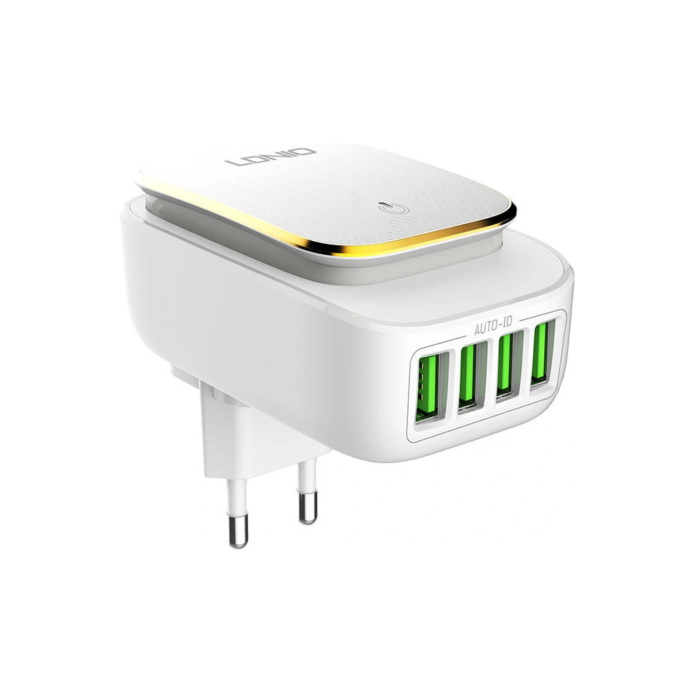 Hurtownia GSM - Síťová nabíječka s funkcí noční lampičky LDNIO A4405, 3x USB, 22W (bílá) - LDN8 - {ean13} - Hurt