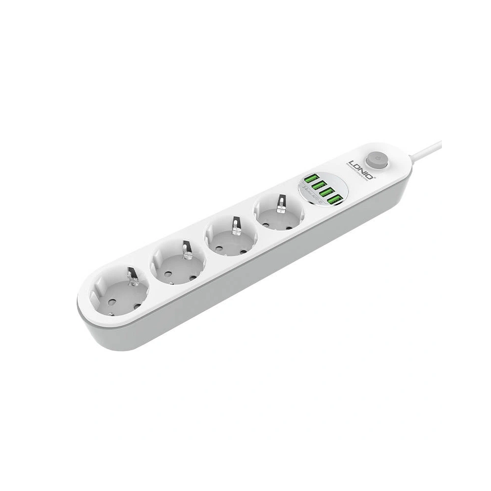 Hurtownia GSM - Napájecí lišta se 4 AC zásuvkami, 4x USB, LDNIO SE4432, 2m (bílá) - LDN9 - {ean13} - Hurt