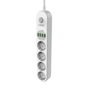 Hurtownia GSM - Listwa zasilająca z 4 gniazdami AC, 4x USB, LDNIO SE4432, 2m (biała) - LDN9 - {ean13} - Hurt