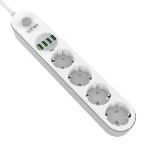 Hurtownia GSM - Napájecí lišta se 4 AC zásuvkami, 4x USB, LDNIO SE4432, 2m (bílá) - LDN9 - {ean13} - Hurt