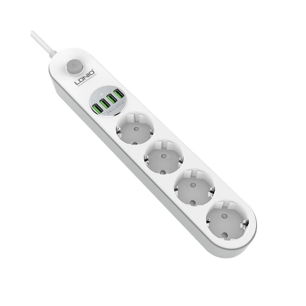 Hurtownia GSM - Napájecí lišta se 4 AC zásuvkami, 4x USB, LDNIO SE4432, 2m (bílá) - LDN9 - {ean13} - Hurt