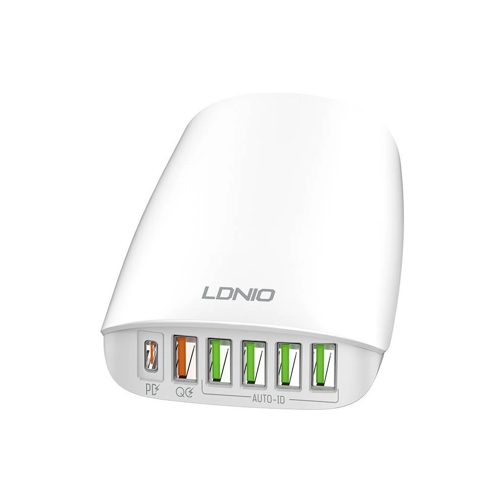Hurtownia GSM - Încărcător de rețea LDNIO A6573C, 5x USB, 65W, 1.5m (alb) - LDN10 - {ean13} - Hurt