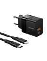 Netzteil Mcdodo CH-1952 USB + USB-C, 20W + USB-C/Lightning-Kabel (schwarz)