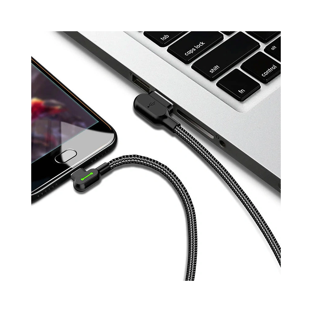 Hurtownia GSM - Kabel unghiular Mcdodo CA-5280 USB-A/USB-C LED, 1.2m (negru) - MDD9 - {ean13} - Hurt