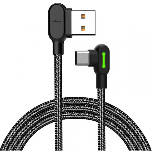 Mcdodo Distributor - 6921002652827 - MDD11 - Mcdodo CA-5280 USB-A/USB-C Angle cable LED, 1.8m (black) - B2B homescreen