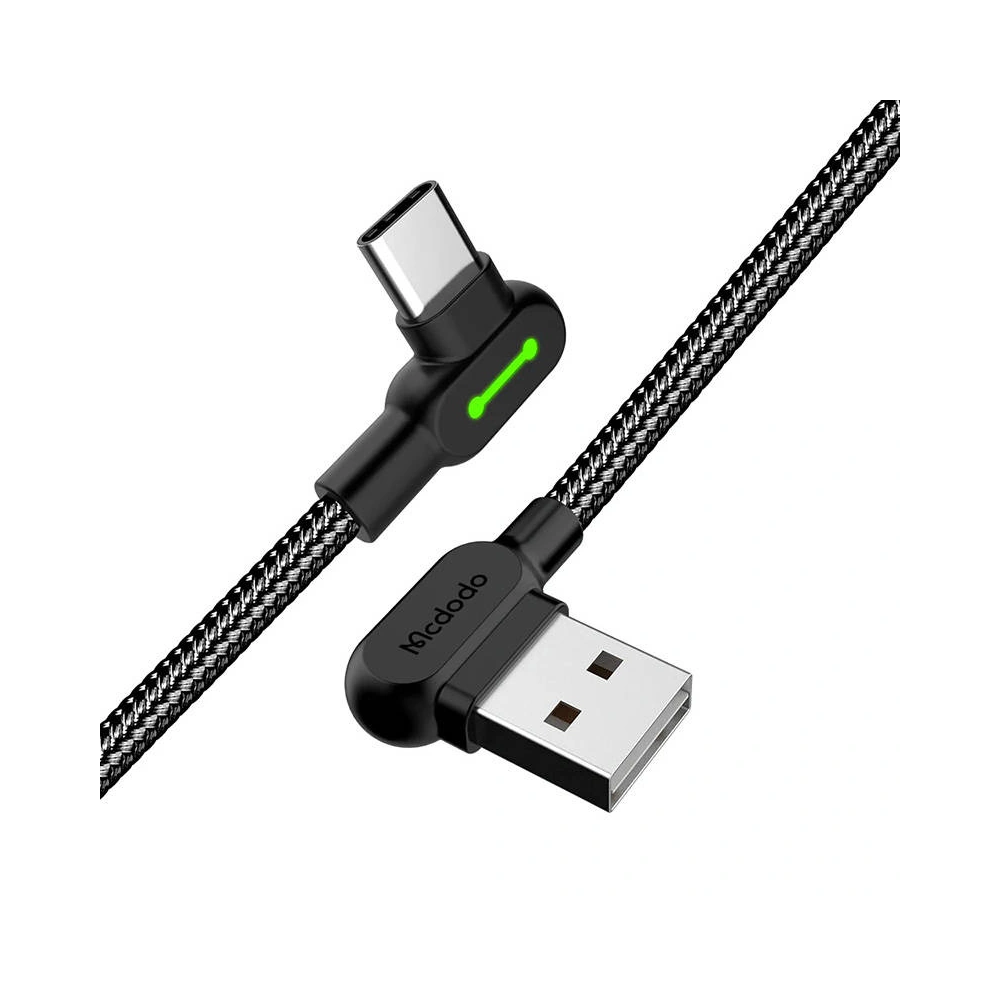 Hurtownia GSM - Cablul unghiular Mcdodo CA-5280 USB-A/USB-C LED, 1.8m (negru) - MDD11 - {ean13} - Hurt