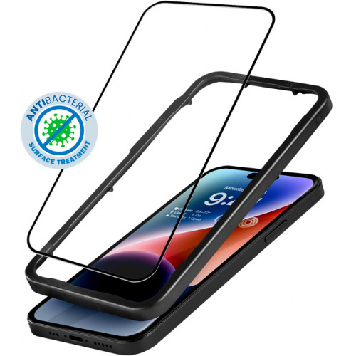 Hurtownia Crong - 5904310702614 - CRG585 - Szkło hartowane Crong Anti-Bacterial 3D Armour Glass Apple iPhone 14 Pro + ramka instalacyjna - B2B homescreen
