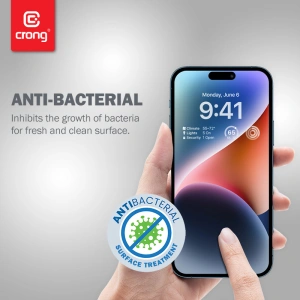 Hurtownia GSM - Szkło hartowane Crong Anti-Bacterial 3D Armour Glass Apple iPhone 14 Pro + ramka instalacyjna - CRG585 - {ean13} - Hurt