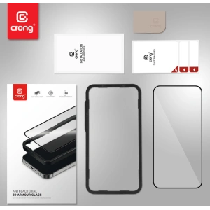 Tvrzené sklo Crong Anti-Bacterial 3D Armour Glass Apple iPhone 14 Pro Max + instalační rámček