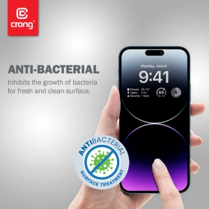 Hurtownia GSM - Szkło hartowane Crong Anti-Bacterial 3D Armour Glass Apple iPhone 14 Pro Max + ramka instalacyjna - CRG586 - {ean13} - Hurt