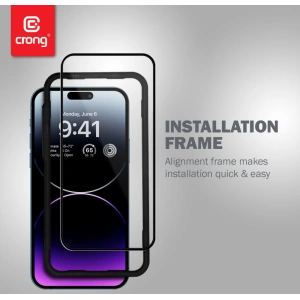Hurtownia GSM - Szkło hartowane Crong Anti-Bacterial 3D Armour Glass Apple iPhone 14 Pro Max + ramka instalacyjna - CRG586 - {ean13} - Hurt