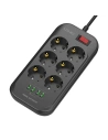 Napájecí lišta se 6 AC zásuvkami, 4x USB, LDNIO SE6403, 2m (černá)