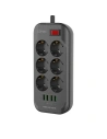 Wholesale LDNIO SE6403 Power Strip 6x AC, 4x USB, 2m (black) - LDN12 - {ean13} - Hurt