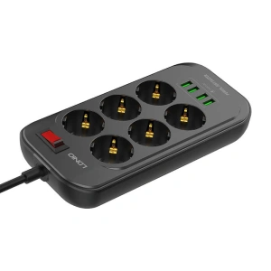 Wholesale LDNIO SE6403 Power Strip 6x AC, 4x USB, 2m (black) - LDN12 - {ean13} - Hurt