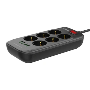 Wholesale LDNIO SE6403 Power Strip 6x AC, 4x USB, 2m (black) - LDN12 - {ean13} - Hurt