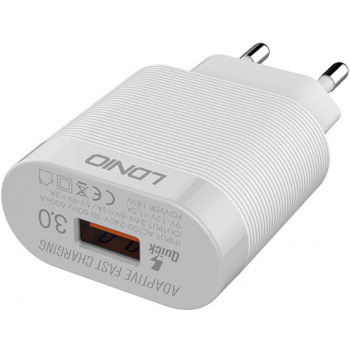 LDNIO Distributor - 6933138690208 - LDN13 - LDNIO A303Q Wall Charger, USB-C, QC 3.0, 18W (white) - B2B homescreen