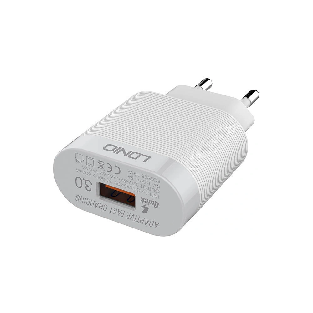 Hurtownia GSM - Hálózati töltő LDNIO A303Q, USB-C, QC 3.0, 18W (fehér) - LDN13 - {ean13} - Hurt