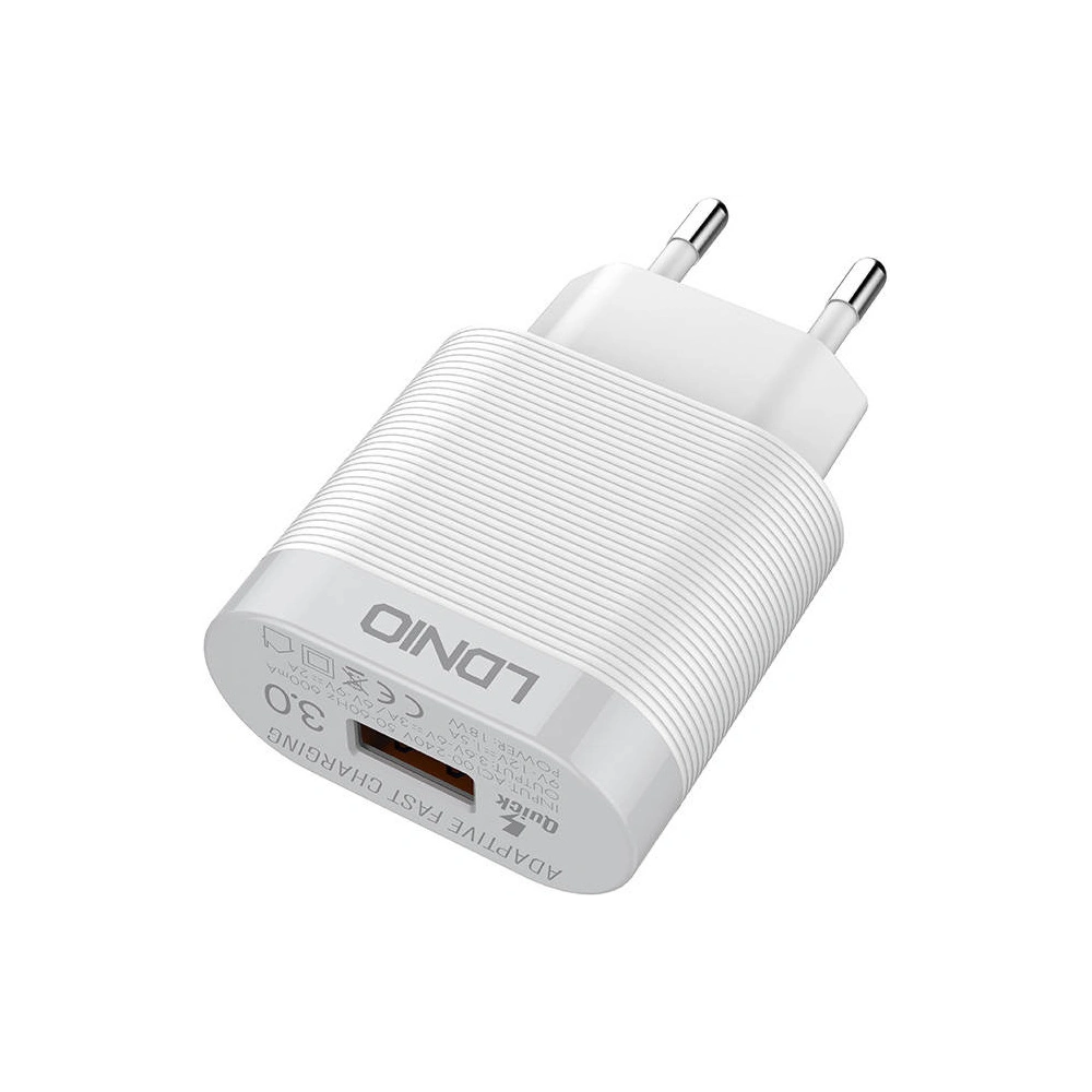 Hurtownia GSM - Hálózati töltő LDNIO A303Q, USB-C, QC 3.0, 18W (fehér) - LDN13 - {ean13} - Hurt