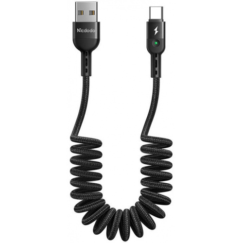 Hurtownia Mcdodo - 6921002664202 - MDD21 - Kabel sprężynowy Mcdodo Omega CA-6420 USB-A/USB-C 1.8m (czarny) - B2B homescreen