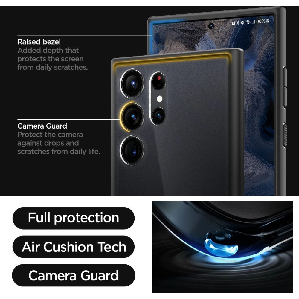 Hurtownia GSM - Etui Spigen Ultra Hybrid Samsung Galaxy S23 Ultra Frost Black - SPN2713 - {ean13} - Hurt