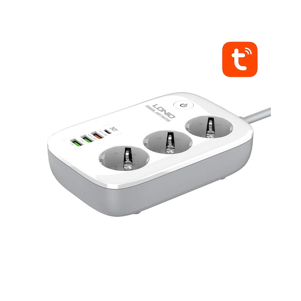 Hurtownia GSM - Intelligens Wi-Fi elosztó LDNIO SEW3452, Tuya (fehér) - LDN23 - {ean13} - Hurt