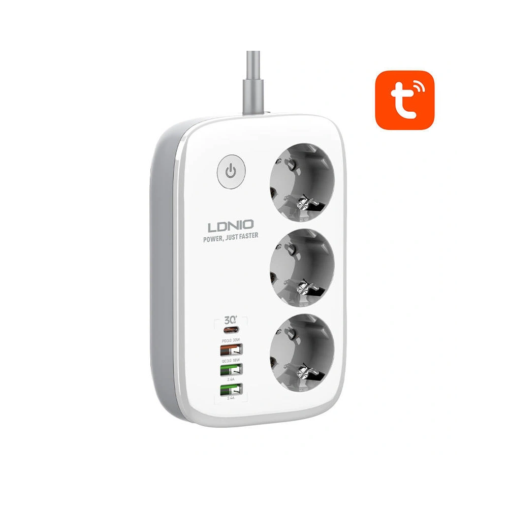 Hurtownia GSM - Intelligens Wi-Fi elosztó LDNIO SEW3452, Tuya (fehér) - LDN23 - {ean13} - Hurt