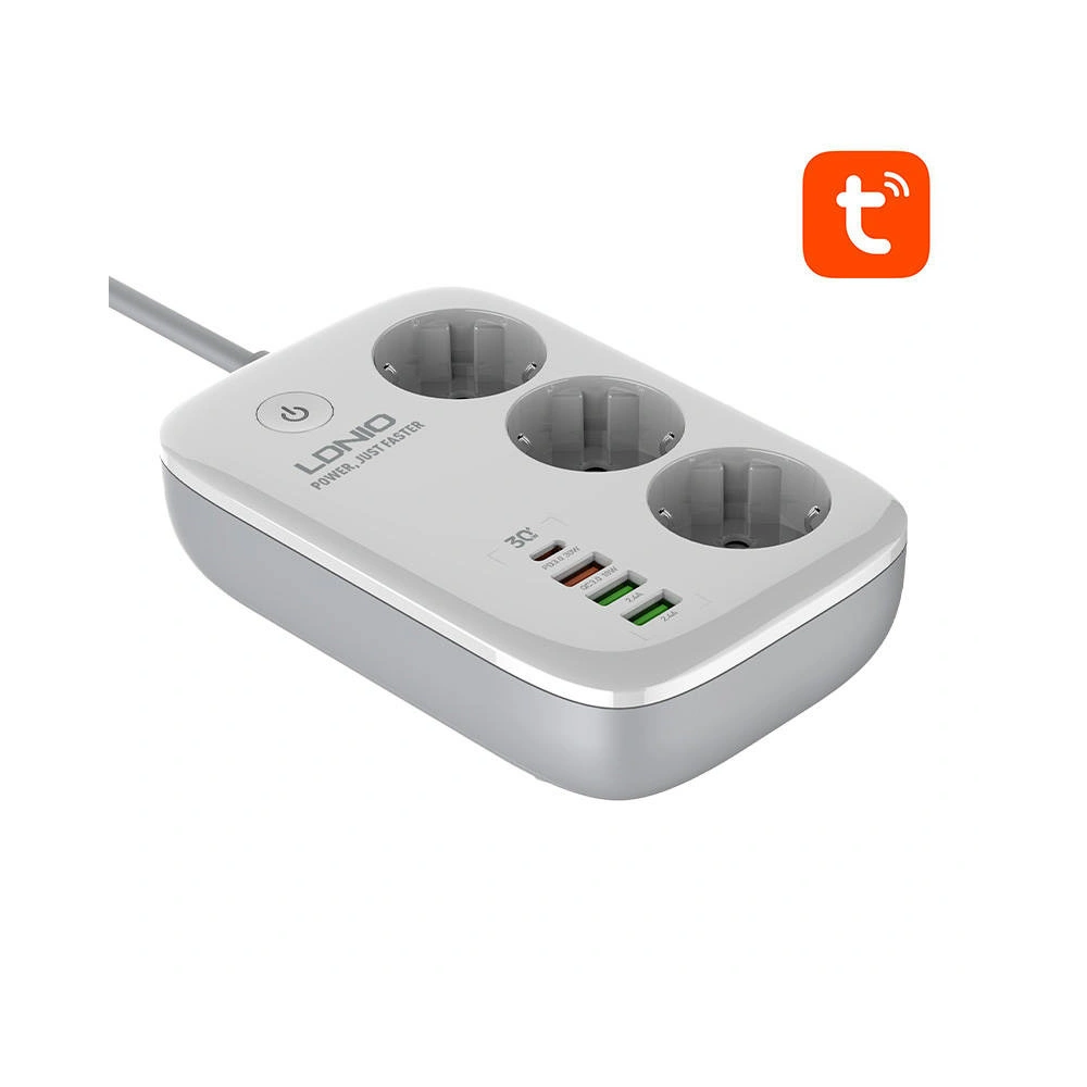 Hurtownia GSM - Intelligente WLAN-Steckdosenleiste LDNIO SEW3452, Tuya (weiß) - LDN23 - {ean13} - Hurt