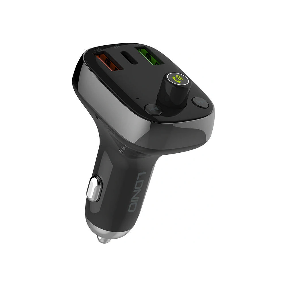 Hurtownia GSM - Transmitter FM LDNIO C704Q s Bluetooth, 2x USB + USB-C, microSD / TF (černý) - LDN27 - {ean13} - Hurt