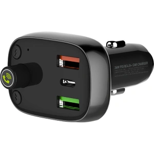 Hurtownia GSM - Transmitter FM LDNIO C704Q s Bluetooth, 2x USB + USB-C, microSD / TF (černý) - LDN27 - {ean13} - Hurt