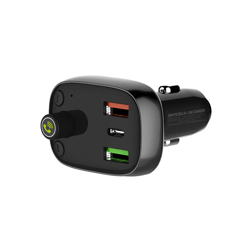 Hurtownia GSM - Transmitter FM LDNIO C704Q s Bluetooth, 2x USB + USB-C, microSD / TF (černý) - LDN27 - {ean13} - Hurt